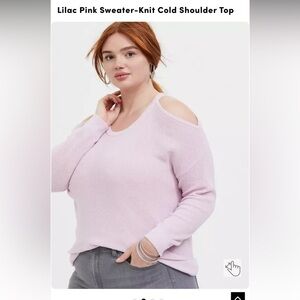 Torrid Lilac Pink Sweater-Knit‎ Cold Shoulder Top